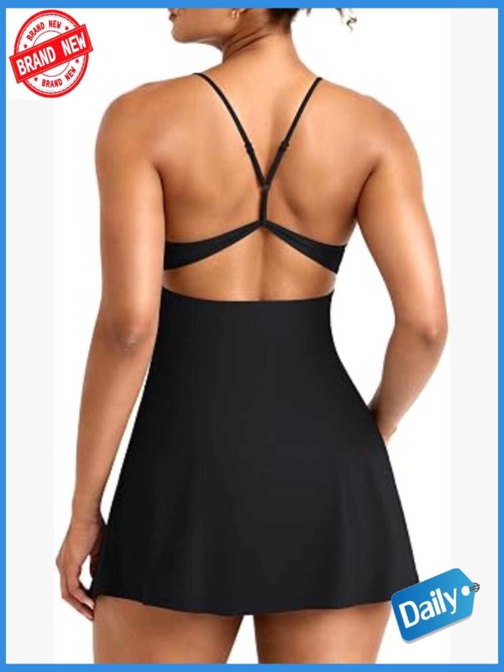 Women Tennis Dress with Built-in Shorts and Bra Pockets